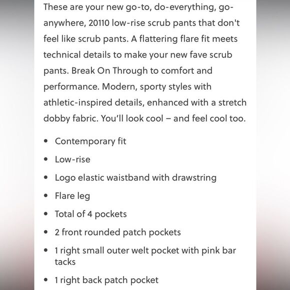 Heart Soul Women XL Scrub Pant 4-Pocket STRETCH Logo Elastic Black Petite 1X - Picture 3 of 12